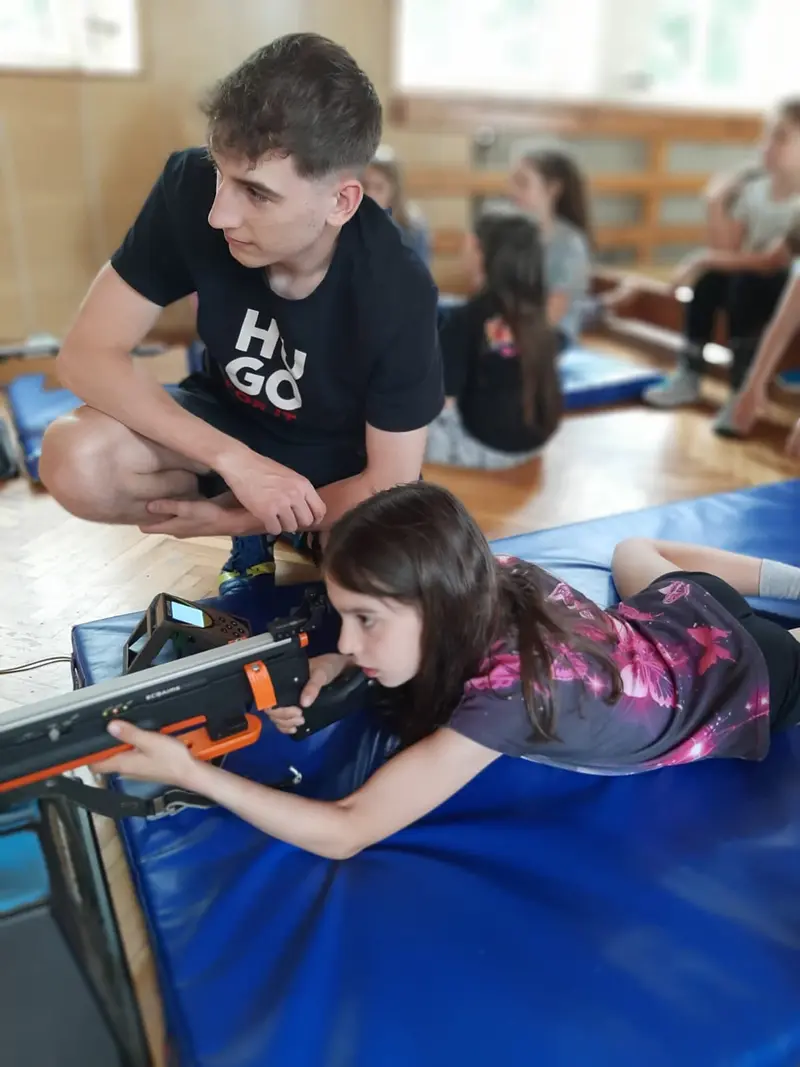 Biatlon v tělocvičně