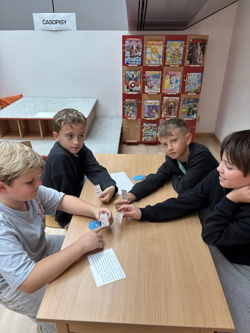 4. třída v knihovně